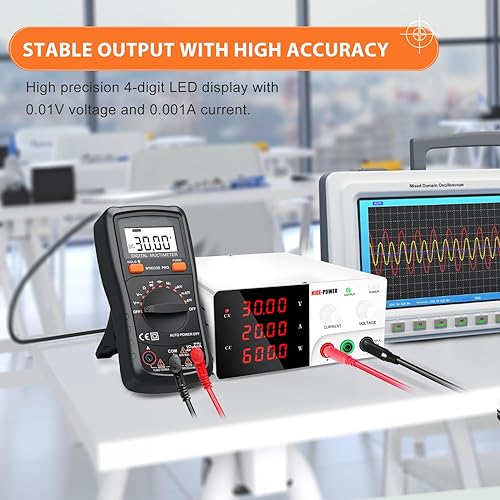 Miniatura 22 de NICE-POWER Fuente de alimentación de CC variable, fuente de alimentación de banco de alta potencia de 30 V 30 A 900 W con perilla de codificador e