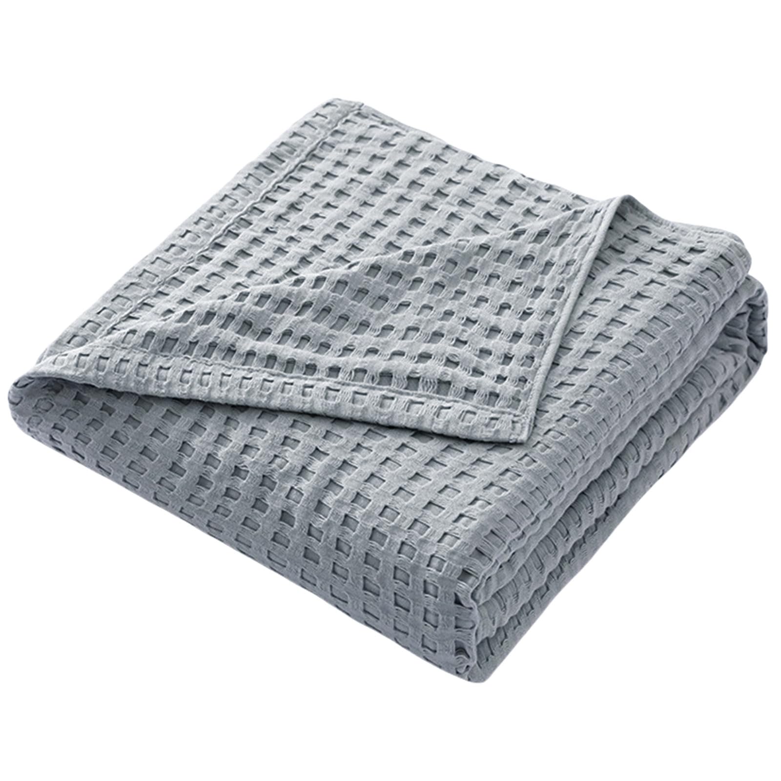 Tsophreniq Waffles Cotton Throw, Soft and Light, Cooling Cotton Waffles for Hot Night, 150x200cm, Cool Blanket Soft Throw