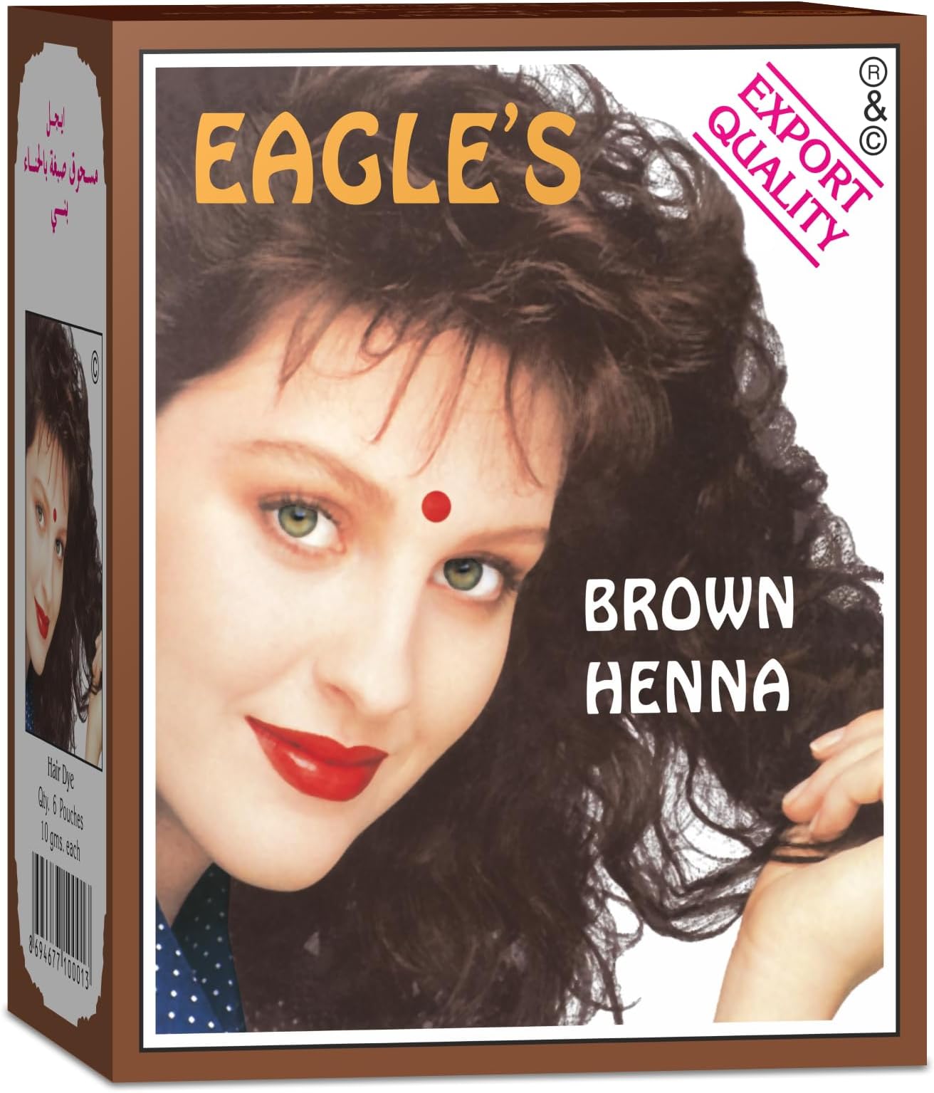 EAGLE'S Brown Henna Powder for Hair, 6 Sachets x 10 gm Each, Natural, Brown Color (Mehndi), Ammonia-Free, Nourishes & Strengthens Hair, Long-Lasting, Salon-Quality Finish, Easy to Use Multi-Pack