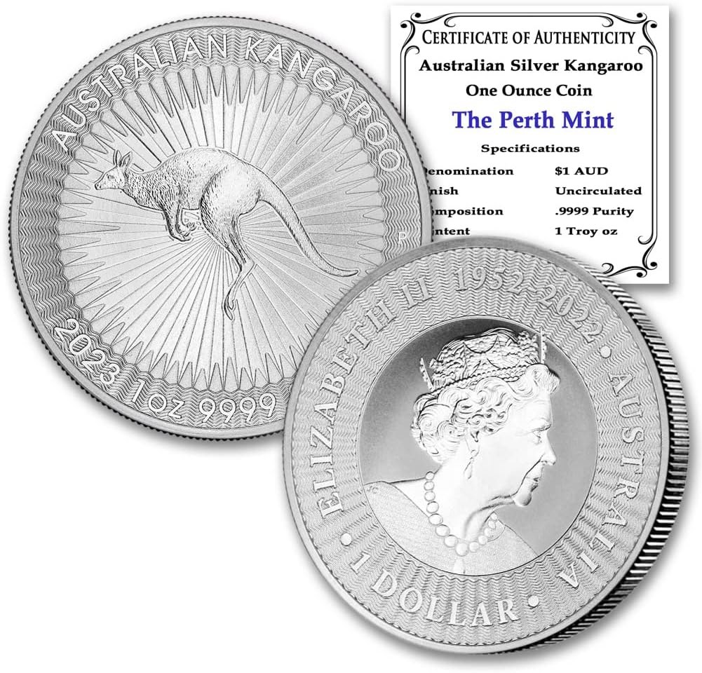 2023 P 1 oz Australian Silver Kangaroo Coin Brilliant Uncirculated with Certi...
