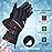 Telguua Heated Gloves for Women Men,Electric Rechargeable Heated Work Glove Ski Mitten Waterproof Touchscreen Heated Glove (Black, M)