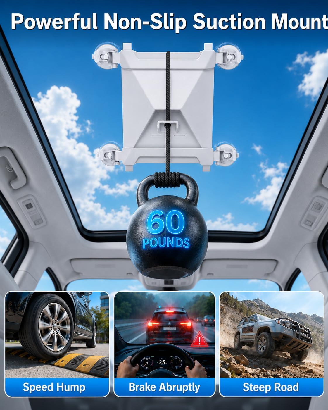 Starlink Mini Mount, Starlink Mini Suction Cup Mount for Car Window & Sunroof, Strong Vacuum Holder with Anti-Slip Design, Secure Starlink Mini Accessories for RV, Truck, Boat & Outdoor Travel