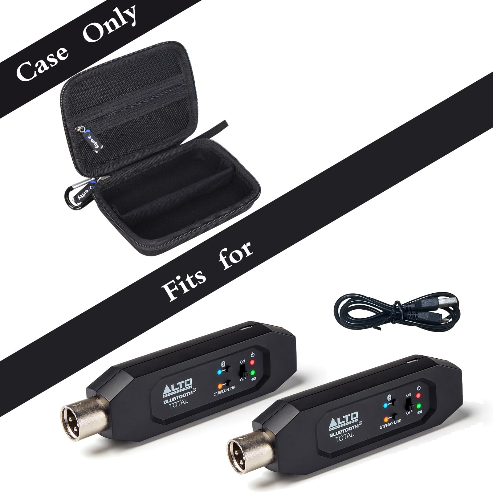 Custodia per ALTO Bluetooth Total 2 / ALTO Bluetooth Ultimate XLR attrezzata ricaricabile ricevitore organizzatore - Custodia protettiva rigida da viaggio (nero)