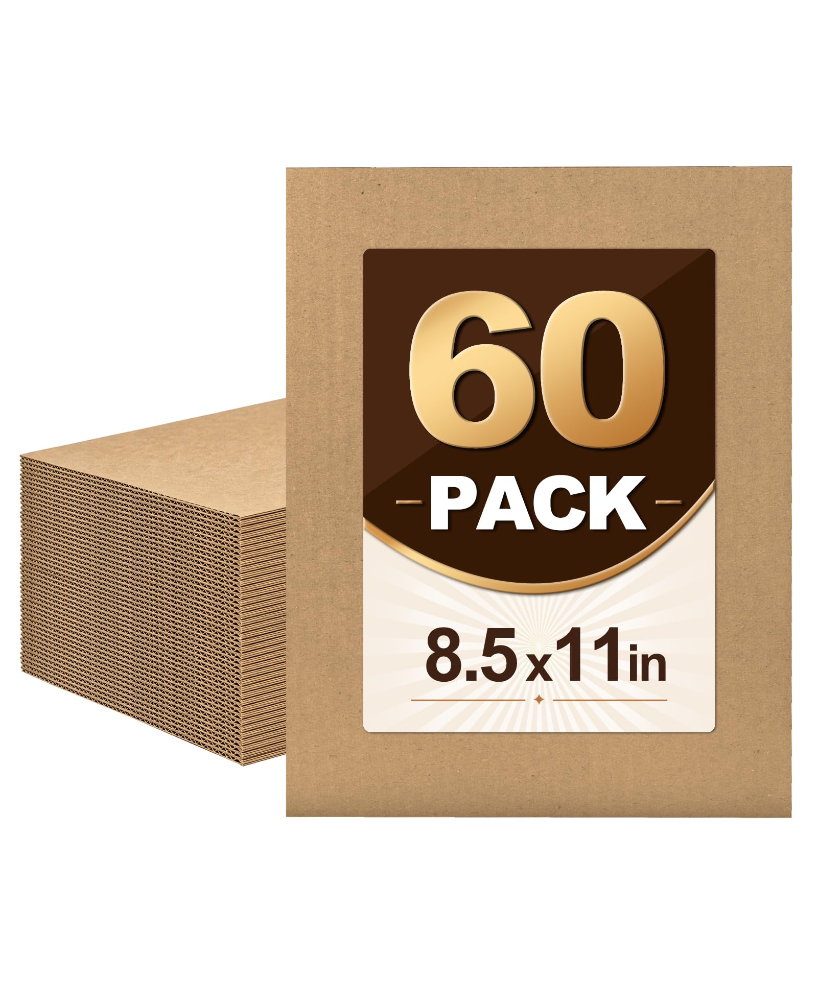 Magicheap 60 Pack Corrugated Cardboard Sheets, 8.5in x 11in