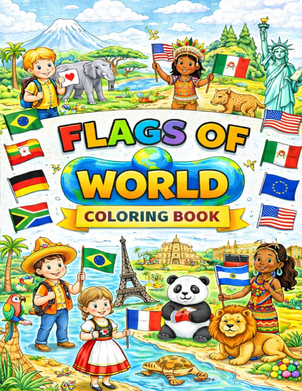 Flags of World: Coloring book