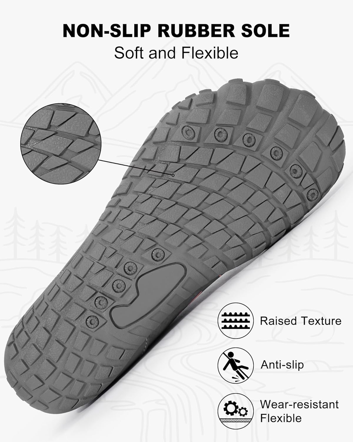 Hike Barefoot Shoes Womens Mens Footwear, Pro Water Shoe Women Men Barefoot Hiking Beach Grounding Shoes for Travel, Wide Toe Box Zero Drop Non-Slip Breathable Lightweight