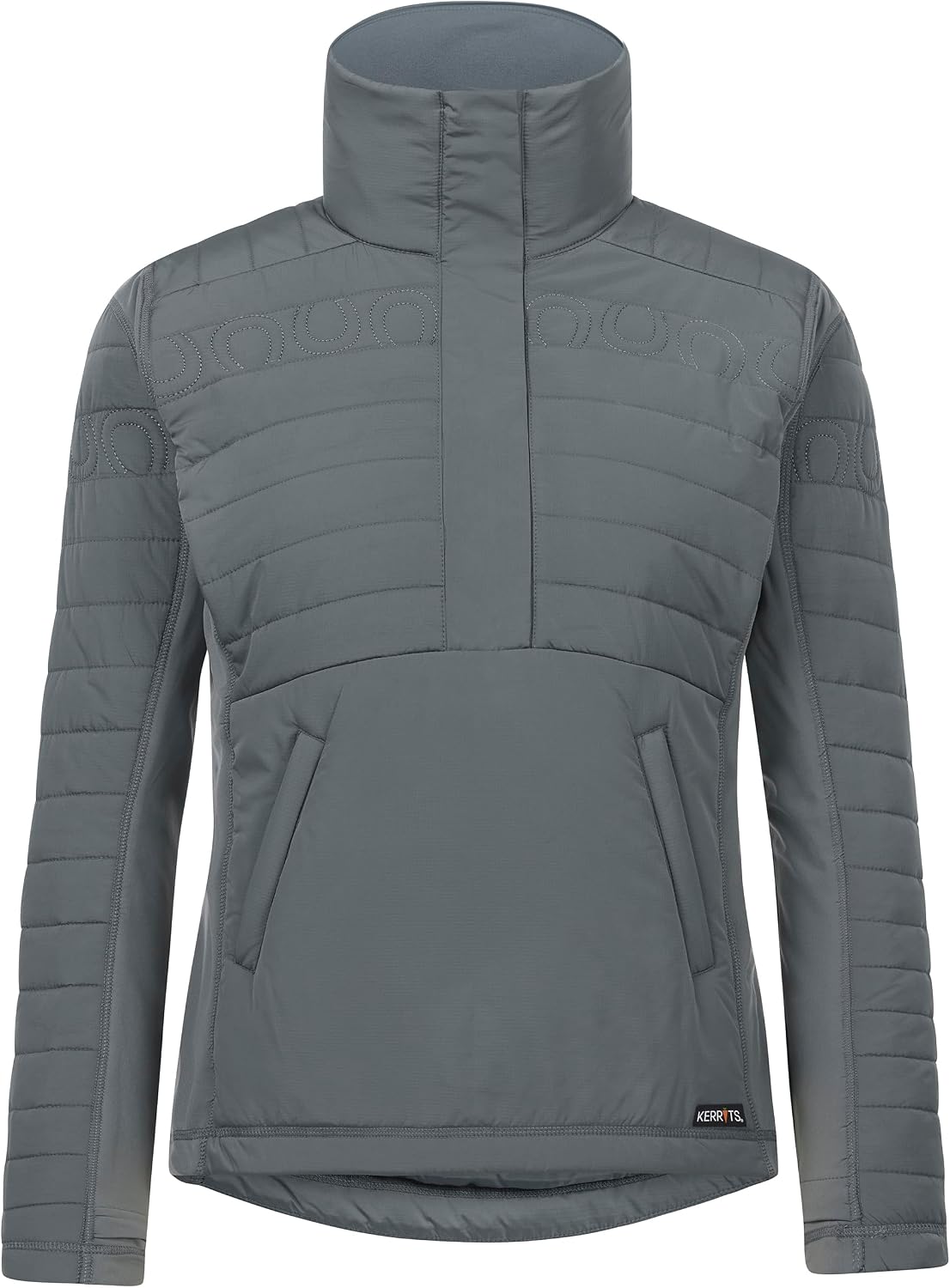Kerrits Women's Hoofprint Quilted Equestrian Pullover Jacket – Warm, Stylish, Low Profile Puffer Coat Made For Horse Riding
