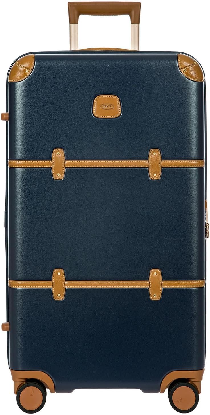 Bric's Bellagio 2.0 Spinner Suitcase - Luxury Hardshell Luggage with Large Wheels, Telescopic Handle, Leather Detailing - Rolling Suitcase for Refined Travel - 29 inch, Navy - Image 7
