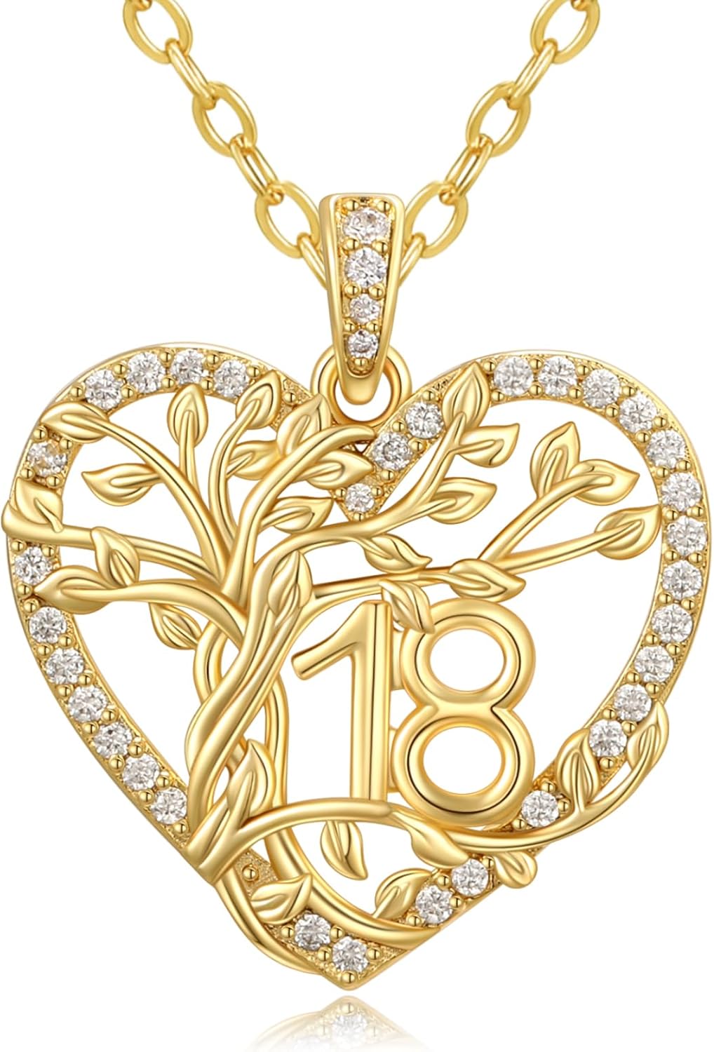 16th 18th 20th 30th 40th 50th 60th 70th 80th Birthday Gifts for Women 14K Gold Tree of Life Necklaces for Wife Mom Daughter Mothers Day Christmas Jewelry Gifts