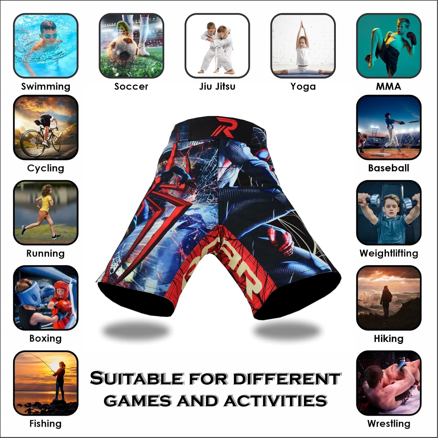 ROAR-INT Kids Mixed Martial Arts MMA Shorts BJJ Cross Training Gym Boxing Grappling Kickboxing Muay Thai Workout Shorts - Image 6