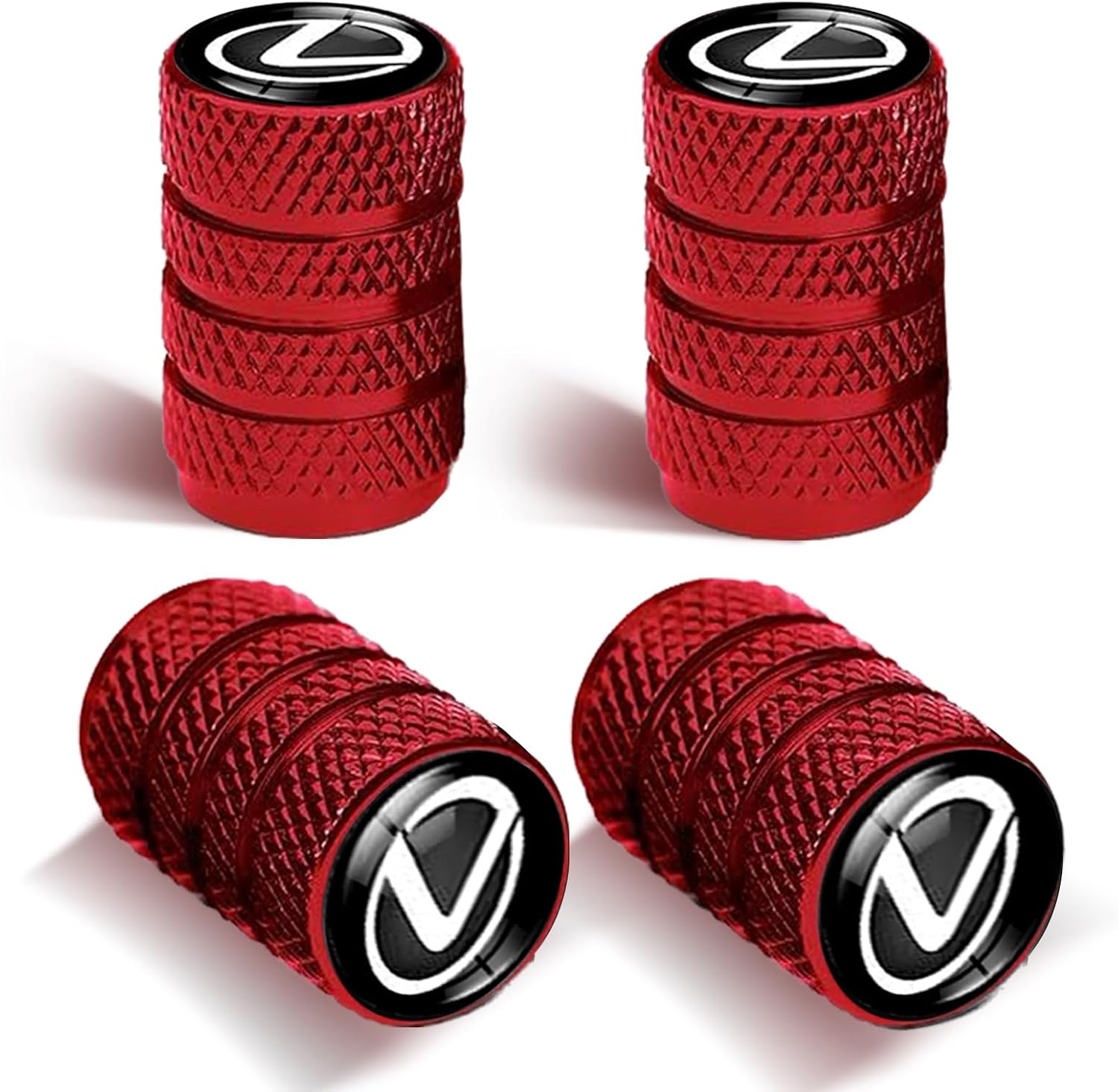 4Pcs Automobile Tire Valve Stem Covers, Corrosion-Resistant Tire Valve Stem Cover Suitable for Infiniti QX50 Q50 Q70 Q70L Q60 QX30 QX60 Infiniti Series Stem Cap Universal Car Valve Cover Red