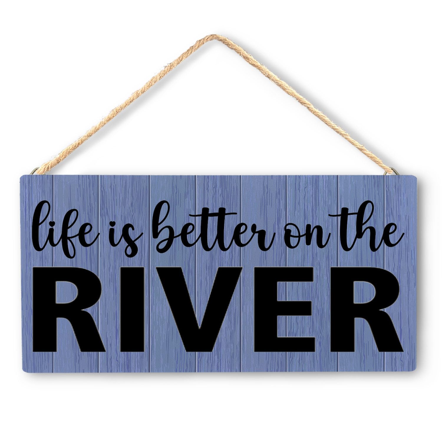 12X6 Inch Life is Better On The River Sign - Rustic Wood Plaque, River House/Wall Decor, Gift for River Lovers & Outdoor Enthusiasts