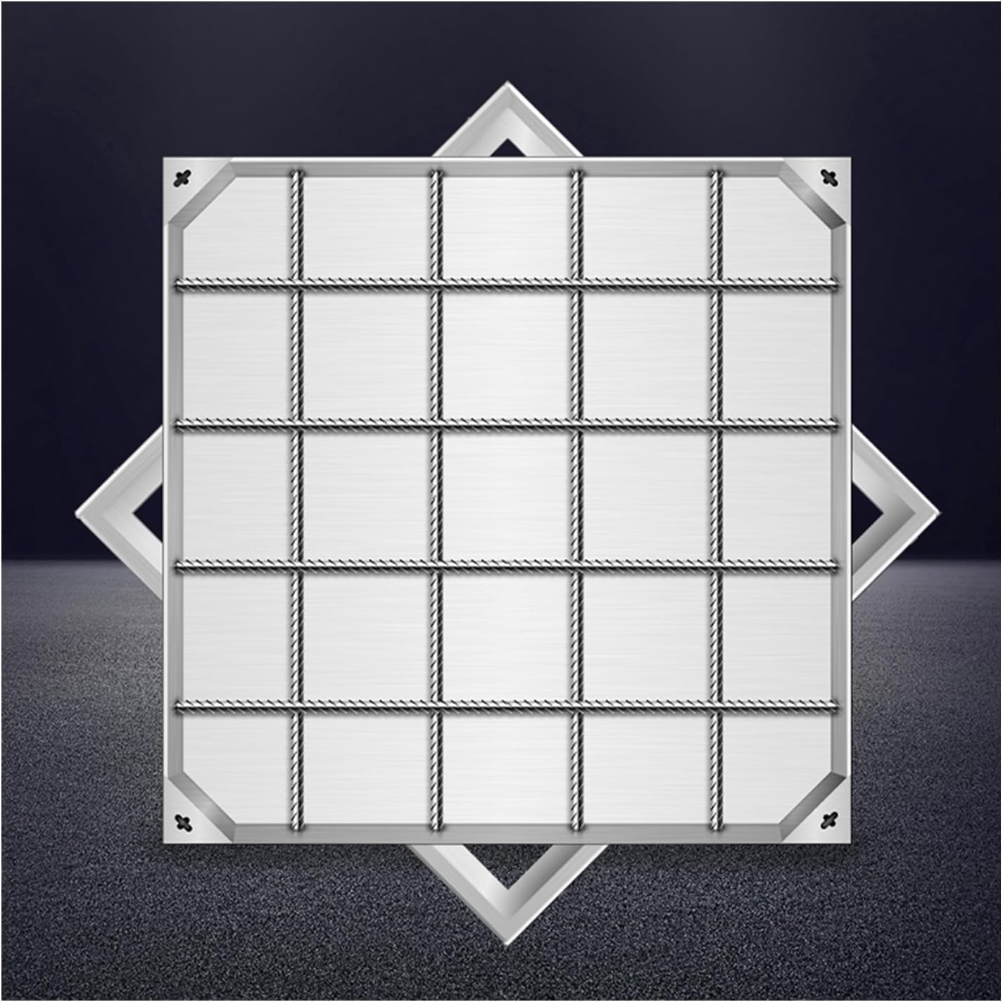 Grille d'égout carrée en acier inoxydable 50x50 pour évacuation trottoir
