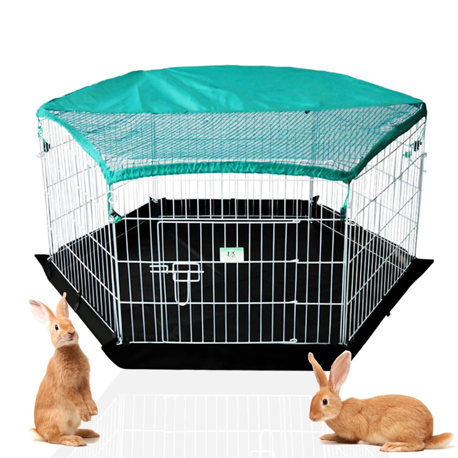 Nobleza - Parque de Juegos y Ejercicios para Mascotas, Perros Jaula Plegable Mascotas Cerca con Cubierta a Prueba de Intemperie, Conectores para un Fácil Montaje y Desmontaje, 6 Paneles 56.5×56.5 cm