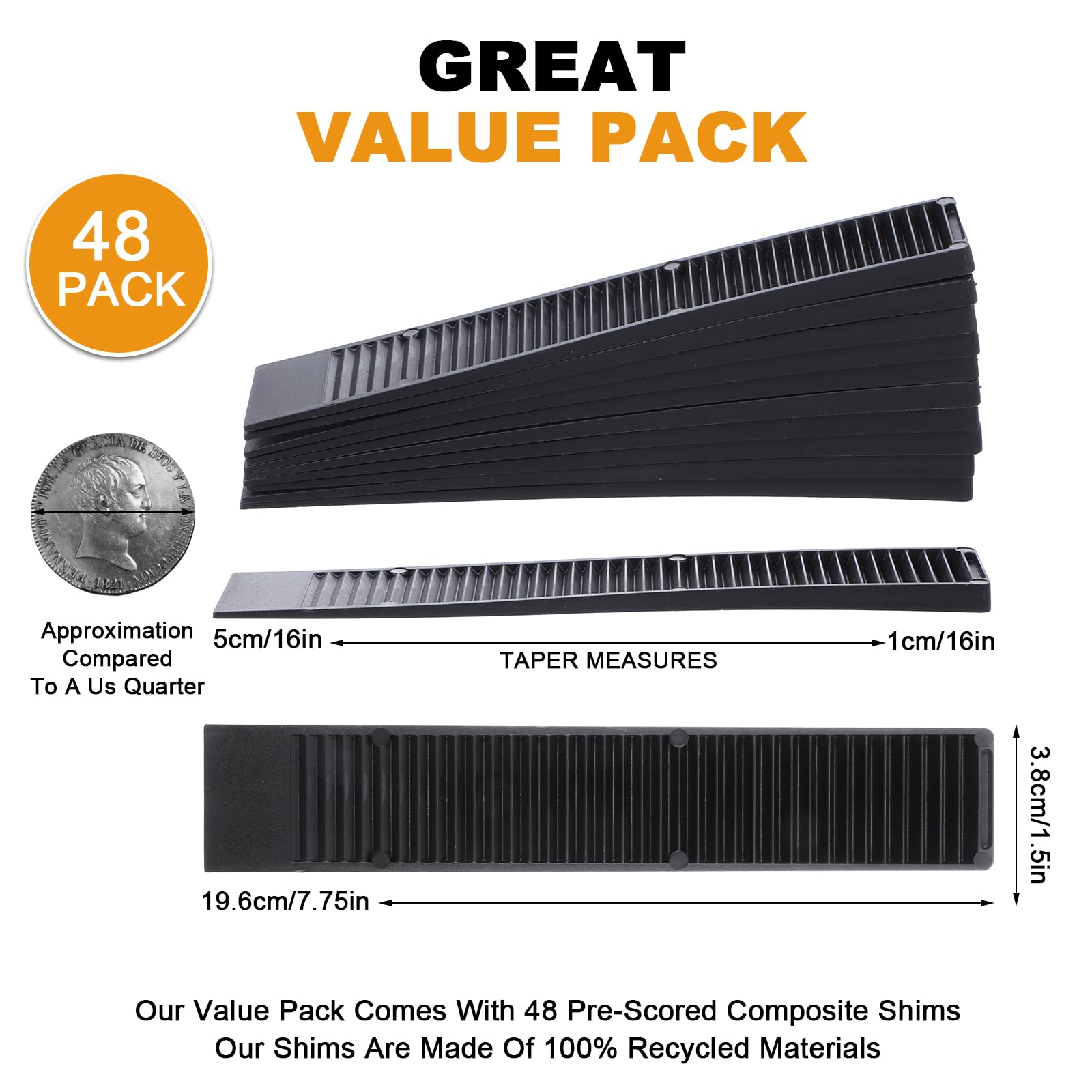 Composite Shims - Rot-Proof Leveling Wedges -2 Composite Shims - Rot-Proof Leveling Wedges -2
