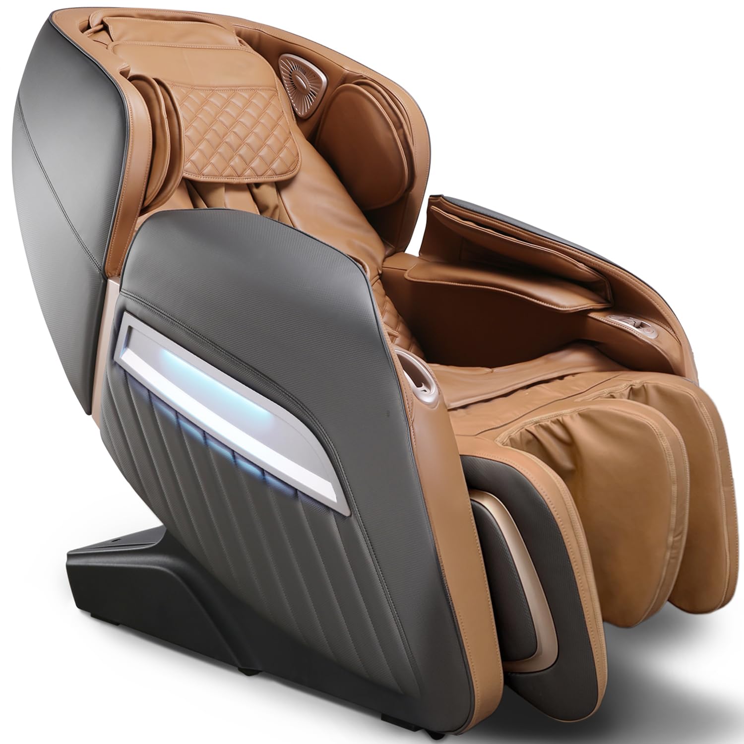 Sillón de masaje Shiatsu Zero Gravity silla de masaje presión de aire Bluetooth 3D Surround Sound Music para oficinas, tiendas y salones, color marrón