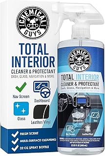 Chemical Guys Total Interior Cleaner and Protectant - Cleans and Protects Leather, Vinyl, Plastic, Rubber, Glass, and Fabric with Streak-Free Finish, Safe for Cars, Trucks, SUVs, and More - 32 oz