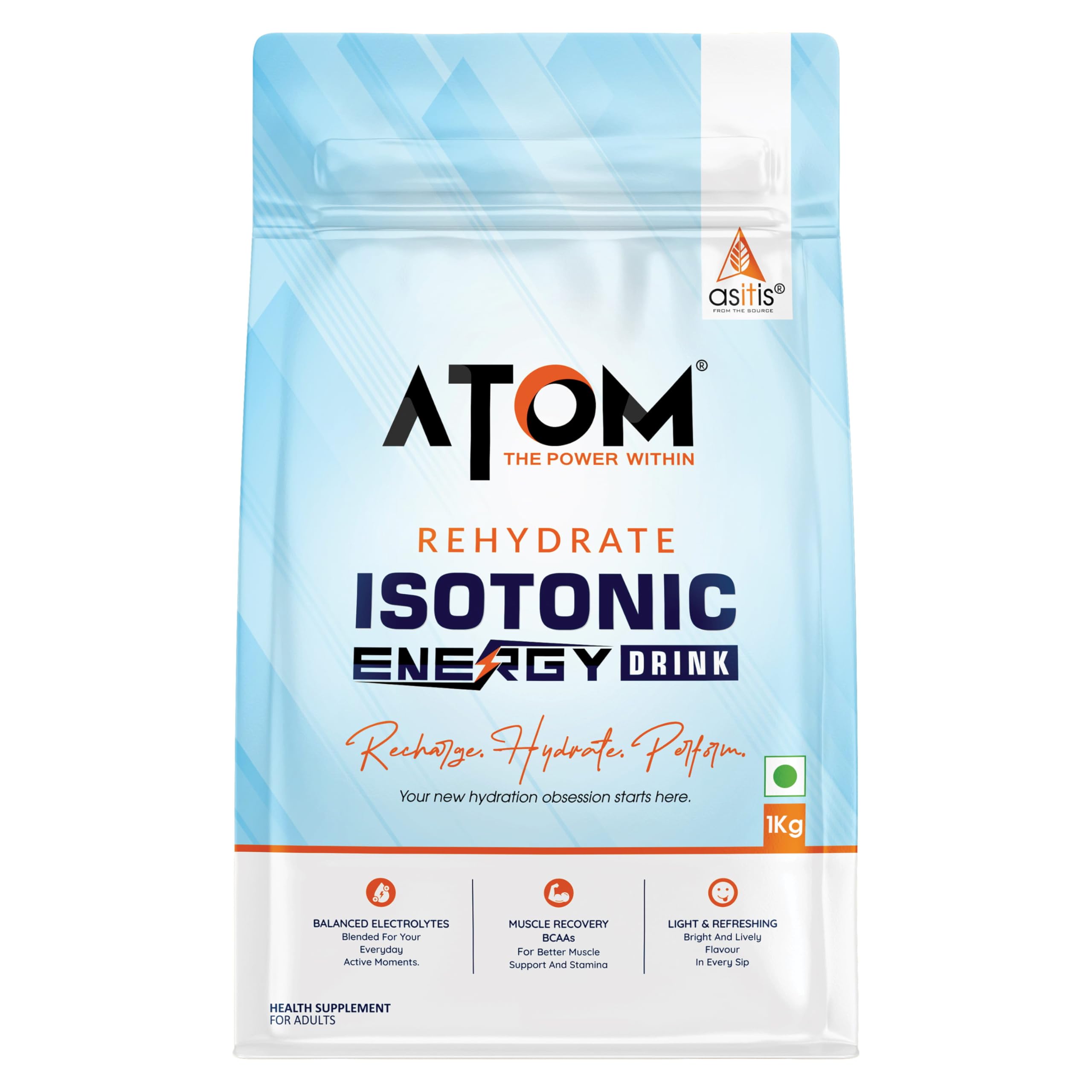AS-IT-IS ATOM Rehydrate Isotonic Energy Drink Pineapple Splash, 1Kg - with BCAAs, Electrolytes & Minerals I Instant Sustained Energy Release, Designed for Athletes, Sportspersons, Gym-goers, & Physically Active Individuals-image-44