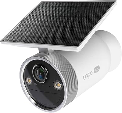 Tapo C465 4K Outdoor Security Camera with Integrated Solar Panel, Rechargeable Battery, AI Detection Person/Pet/Vehicle, Dual Band Wi-Fi, IP65, Compatible Alexa/Google