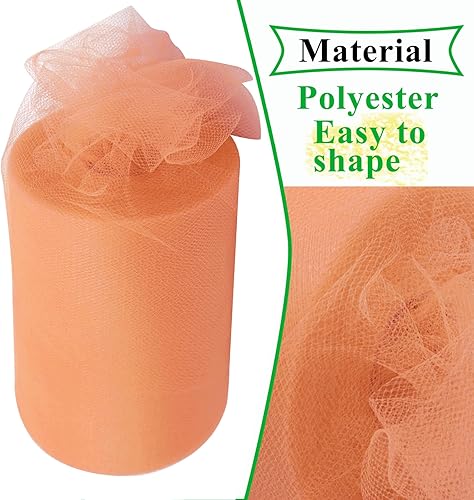 Miniatura 67 de Rollos de tela de tul rojo de 6 pulgadas por 100 yardas (300 pies), carrete de tela, cinta de tul para envoltura de regalos de Navidad, lazo de tutú