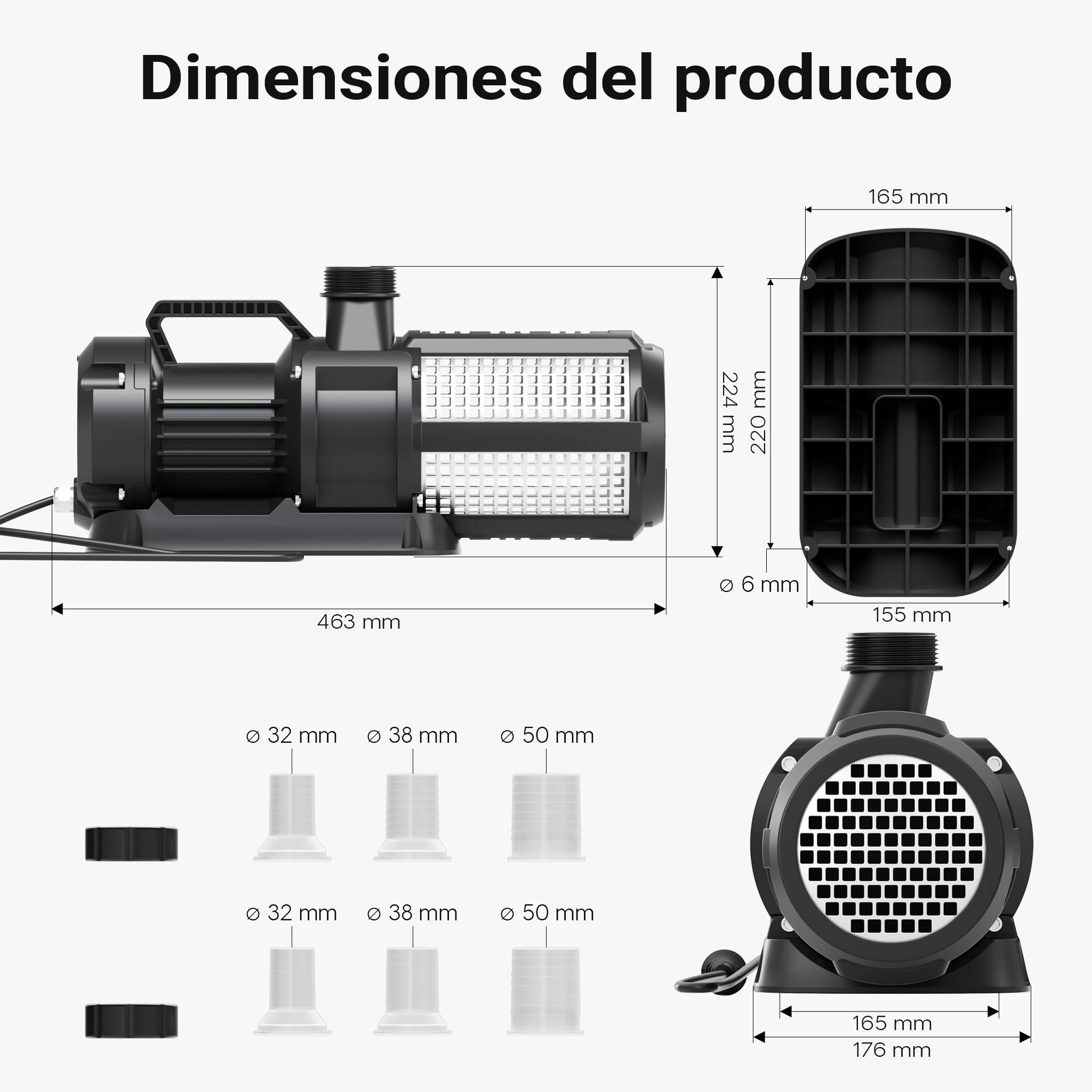 SunSun SuperEco CET-30000 Bomba de estanque 400W bomba de filtro capacidad 28000 l/h con cable 10m
