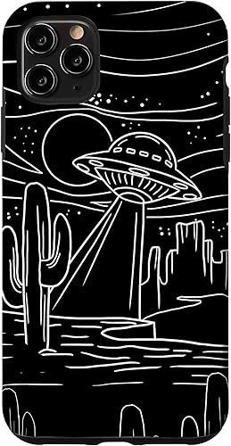iPhone 11 Pro Max UFO Desert Retro Alien Spaceship Area 51 ET Space Lover estuche de regalo