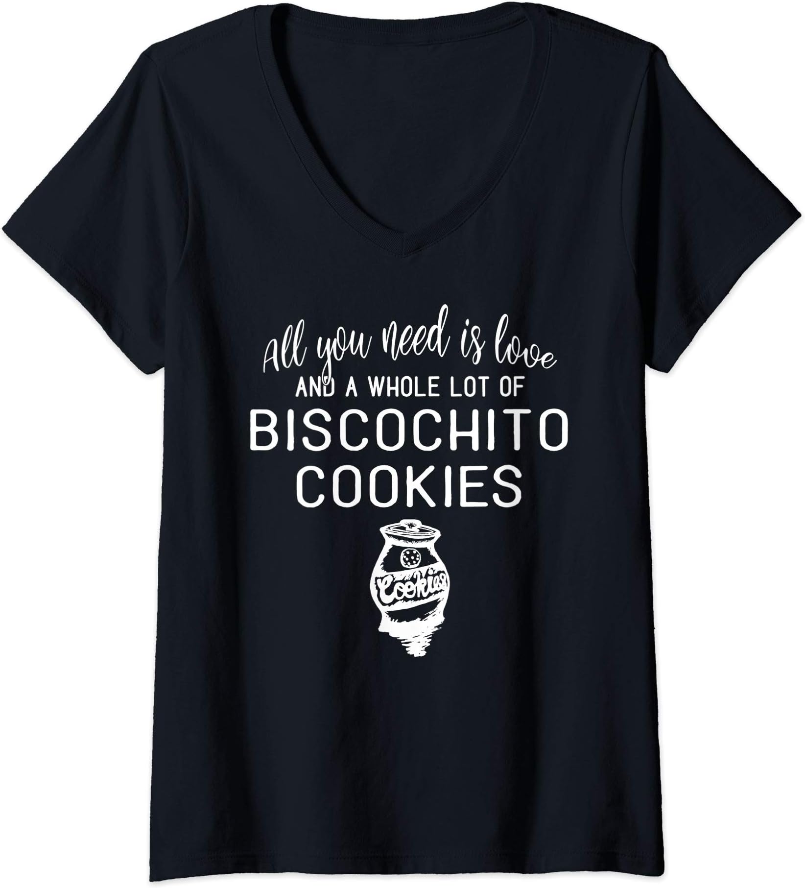 Womens I Love Biscochito Cookies for Cookie Lovers! V-Neck T-Shirt
