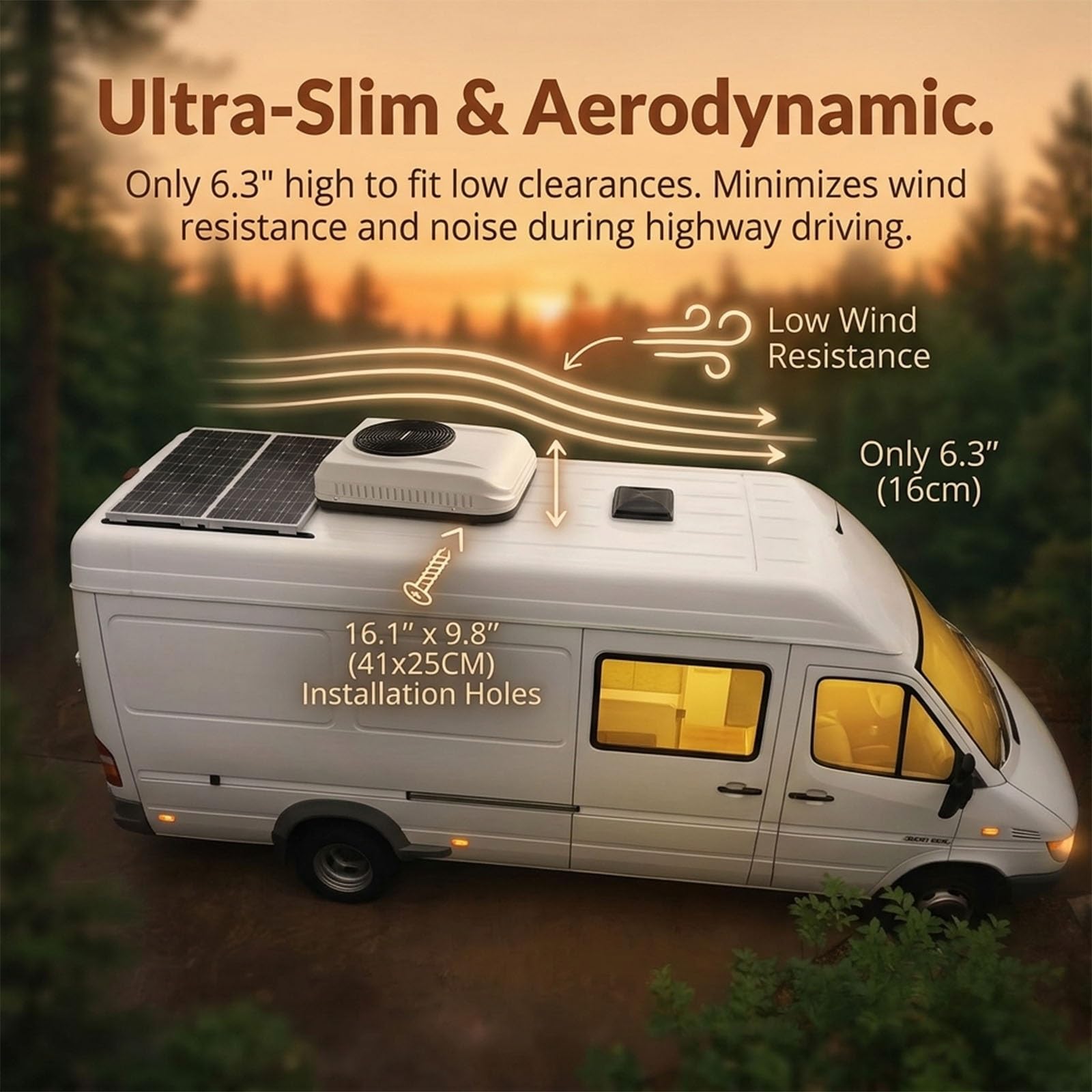 DC 12 Volt 24 Volt Climatizzatore per Camper da Tetto 1800W Raffreddamento Inverter Stazionario con Protezione Batteria per Notte Camion Roulotte Camper(Rotor Type,24V)