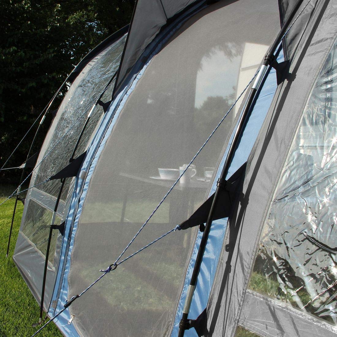 GEAR auvent de Caravane Verona 390 Tente de Caravane étanche 5000mm Voyage Blue Grey