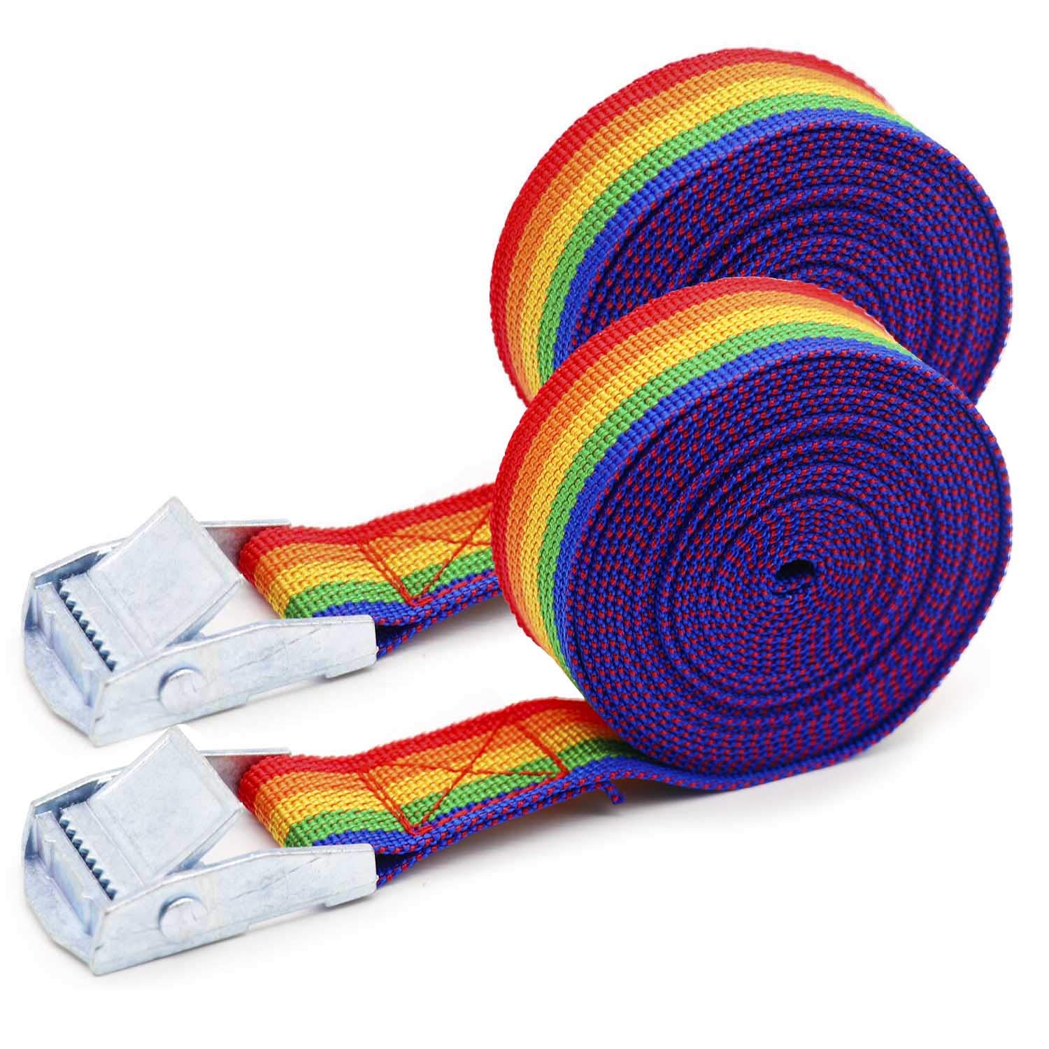 2x Lashing Straps with Buckle Good for Roof-top Tie Down Mounted Cargo(10'x1')