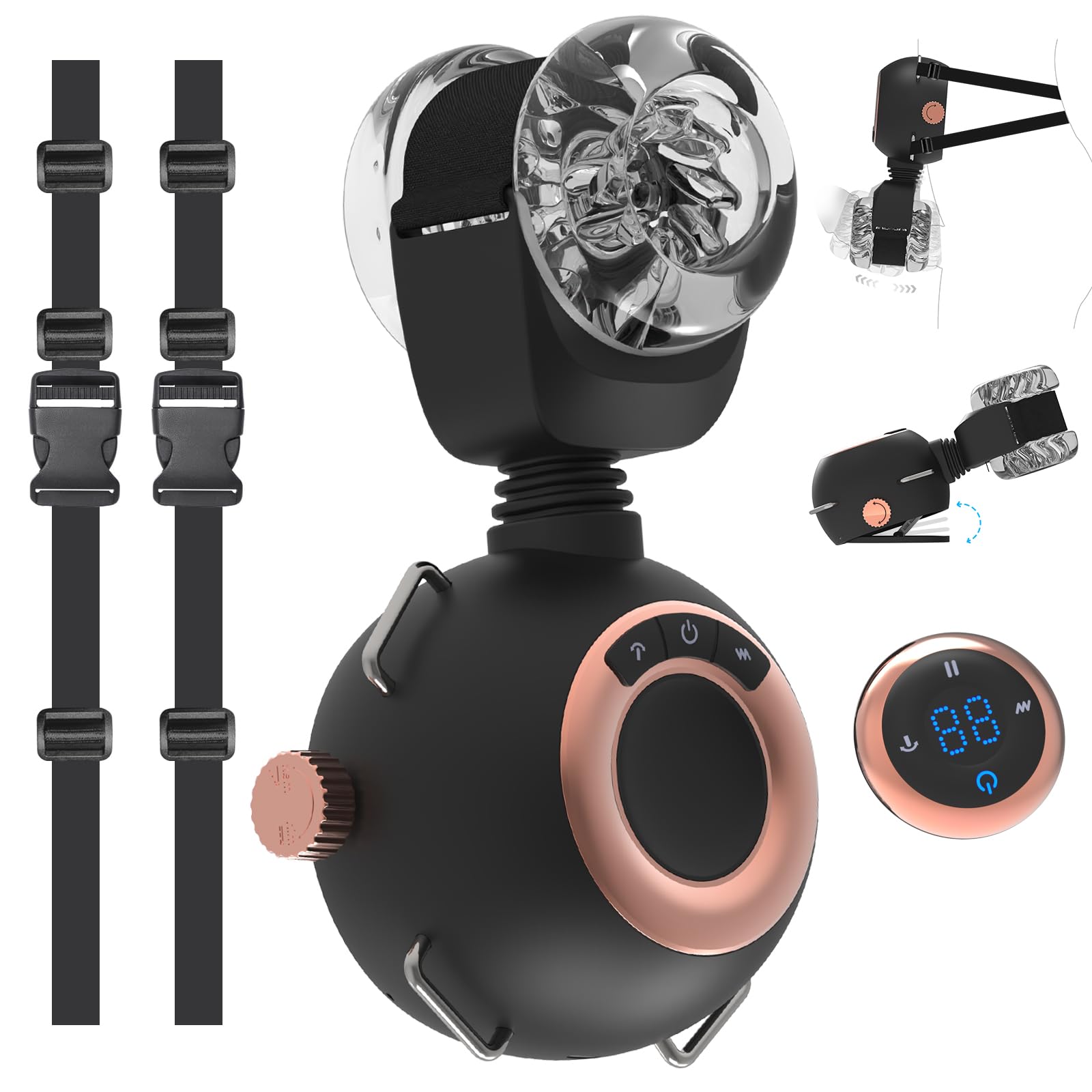 Elektrischer Masturbator mit Abnehmbaren Gürtel, [Upgraded] Tragbarer Masturbatoren für Männer-Penispumpe mit 9 Stoß&Vibration, Fernbedienung/Freihändige Masturbator | Sexspielzeug für Männer