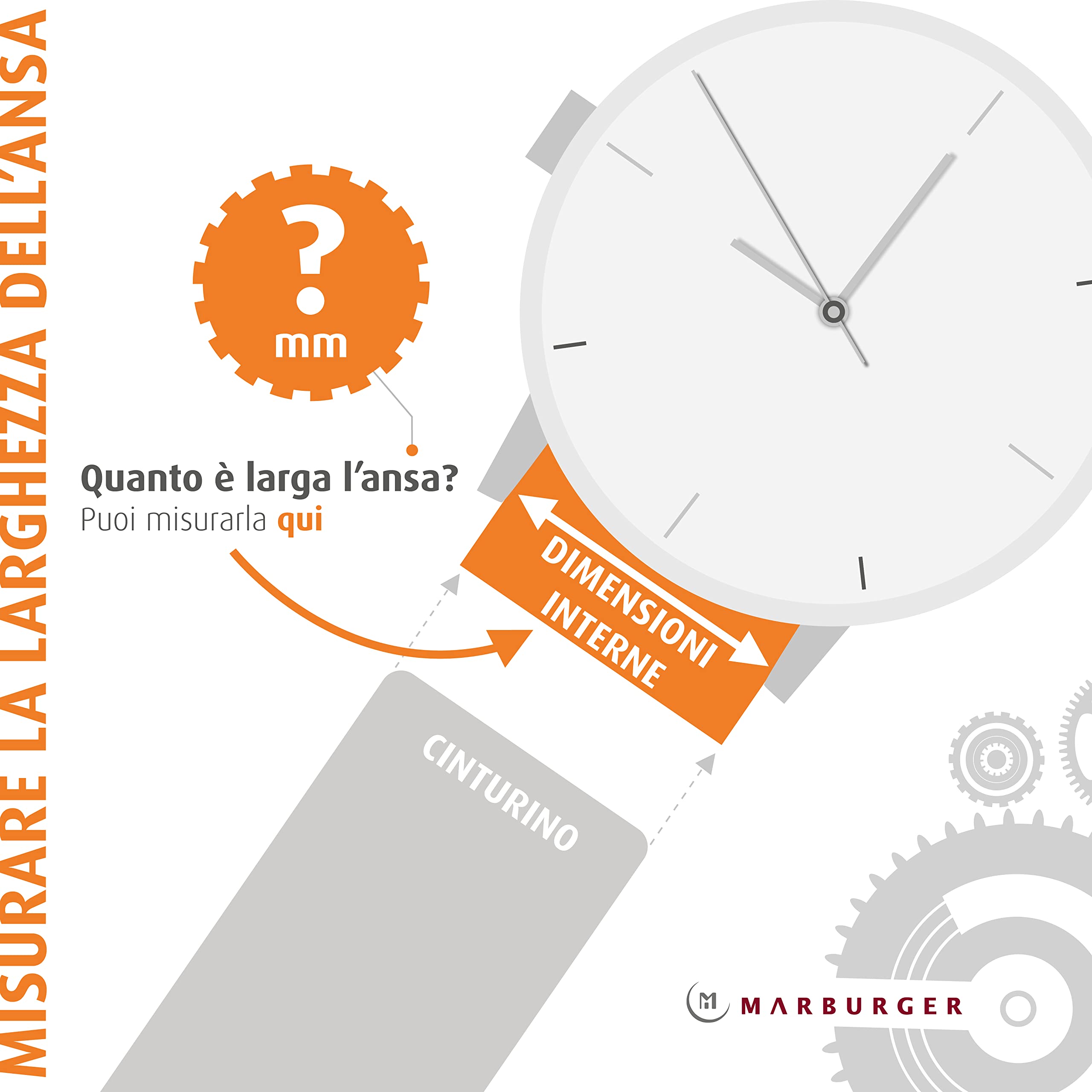 MARBURGER Cinturino Per Orologio 20mm Pelle - Insieme Di Assemblaggio Di Utensili 76120