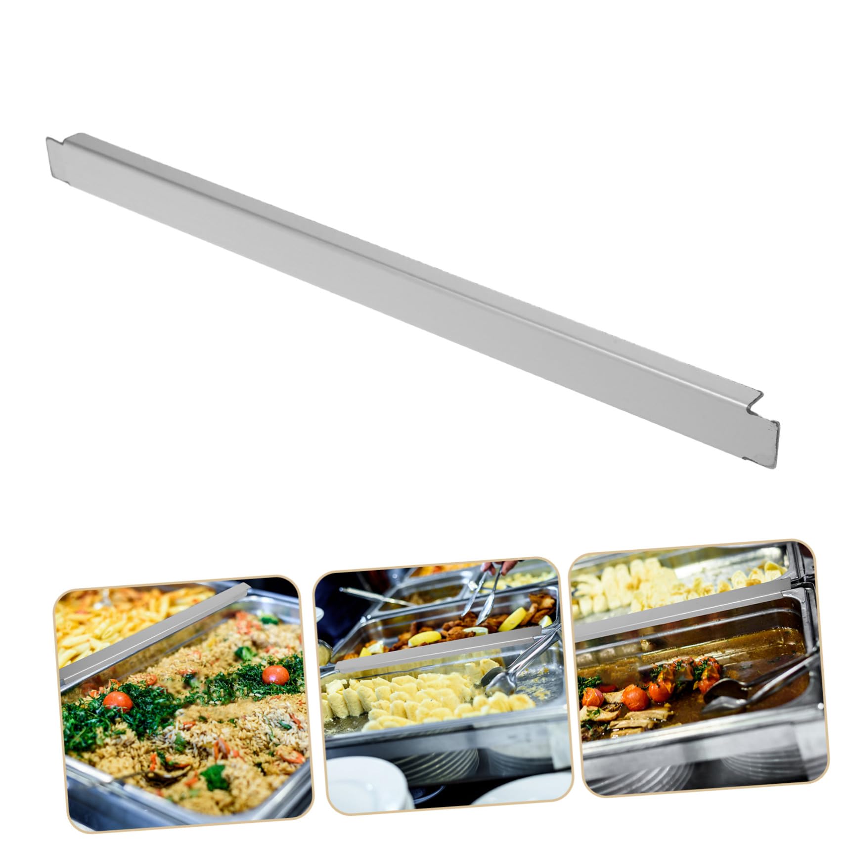Toyvian 8 Pièces Barre Adaptateur Acier Inoxydable Longue pour Table de Service Alimentaire Séparateur Métallique Stable et Réutilisable pour Restauration et Traiteur