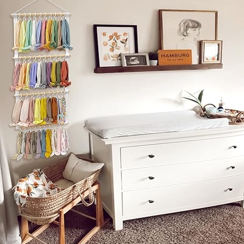 Miniatura 6 de POVETIRE Soporte para diadema para niñas, diademas de bebé, accesorios para el cabello, organizador de almacenamiento para colgar en la pared,