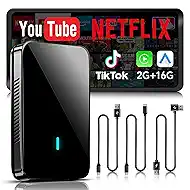 Magic CarPlay Box, Wireless CarPlay Adapter Supports for Netflix/YouTube/TF Card, 2GB+16GB AI Box Carplay, Plug & Play, Drivechat with AI Skills, Dual WiFi, Bluetooth, Fits for OEM Wired CarPlay Cars
