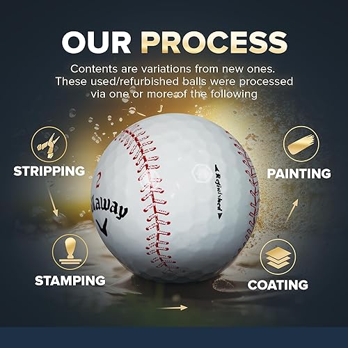 Miniatura 4 de GBM Callaway Chrome Soft Pelotas de Béisbol para Golf Refinadas Certificadas - Paquete de 12 - Diseñadas con Patrón de Costura - Par-FECT para