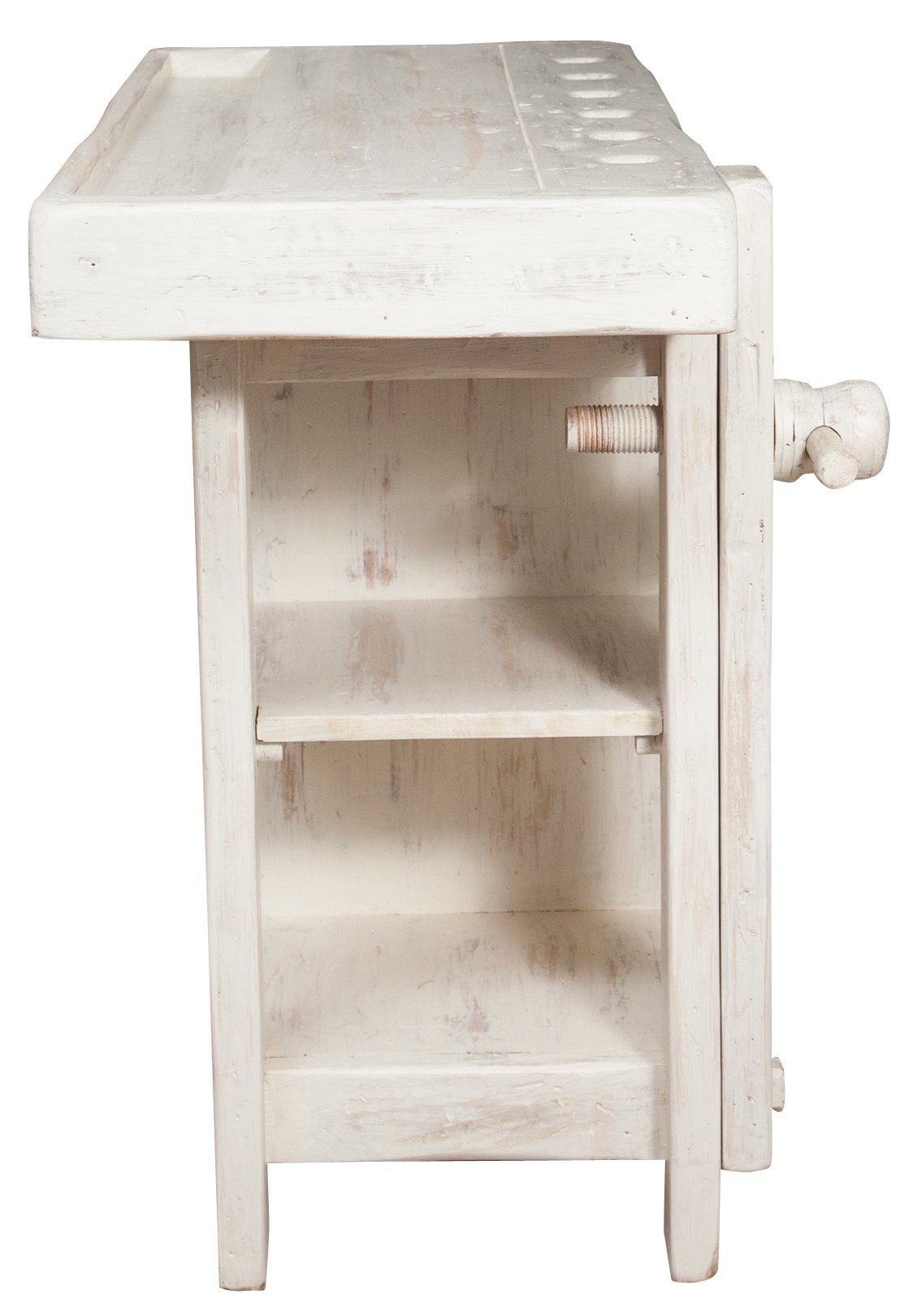 Biscottini Mesa alta de trabajo 116 x 90 x 63 cm fabricada en Italia | Isla de cocina encimera madera maciza | Banco de cocina | encimera de cocina madera