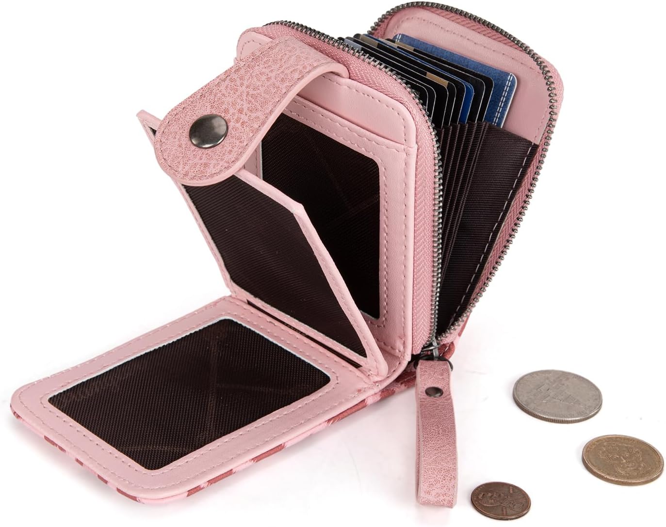 Montana West X Wrangler Credit Card Holder Small Women Wallet with Rfid Blocking Zip Credit Card Case, Compact & Easy to Carry Gifts for Women - Image 2