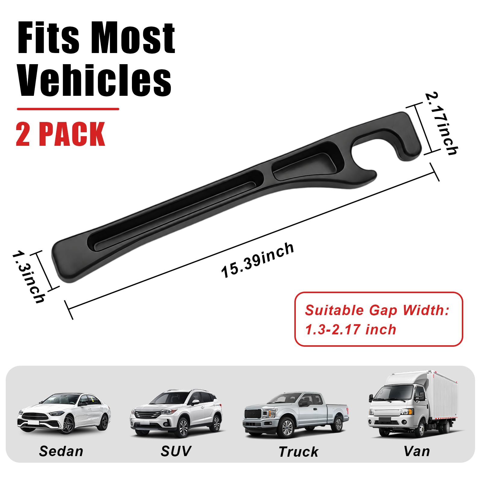 MTABCTY Car Seat Gap Filler Organizer 2 PCS Black Universal Seat Gap Plug Blocker Anti-Drop Console Catcher Phone Keys Storage for Car Truck SUV Auto Accessories Style2 view 2