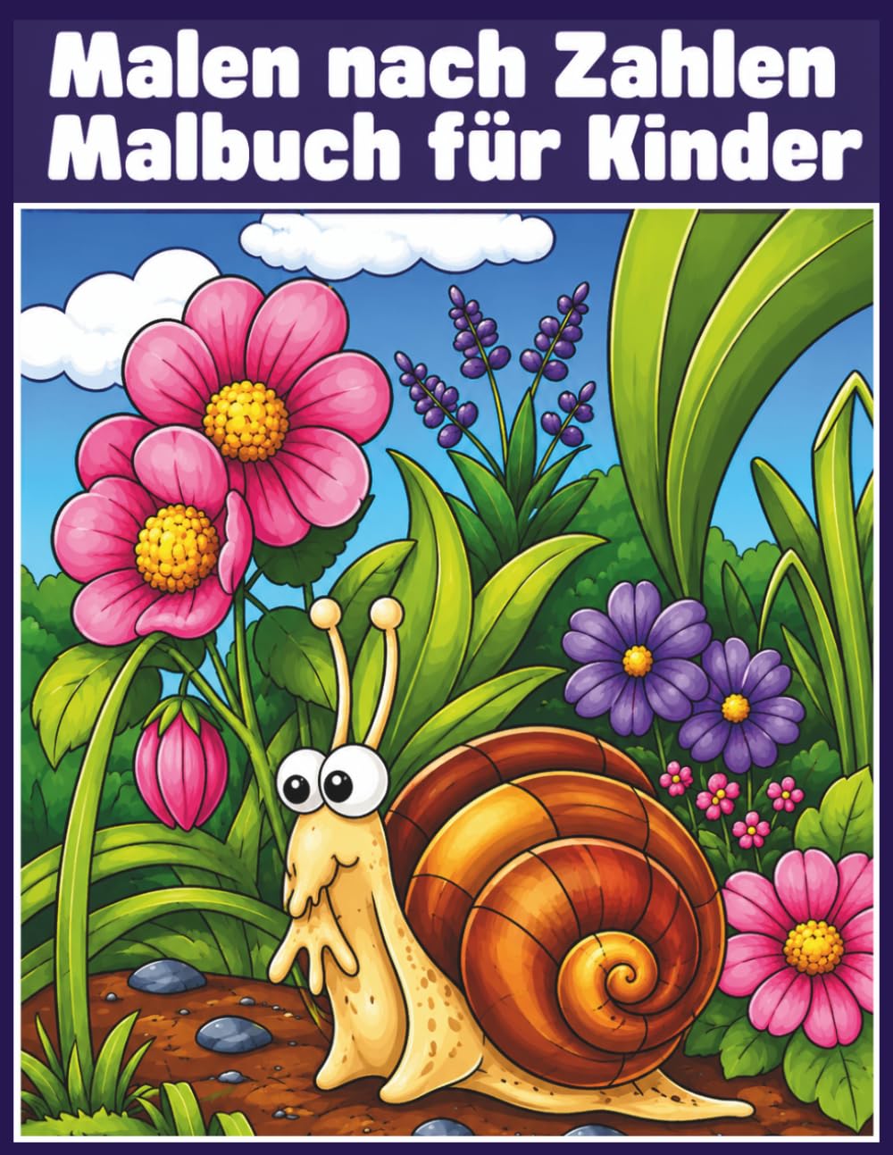 Malen nach Zahlen Malbuch für Kinder: Kreatives Ausmalbuch mit Lustigen Tieren, Blumen und Einfachen Zahlenbildern