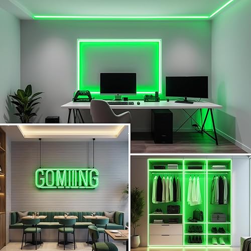 Miniatura 6 de OUEVA Tira de luces LED de neón de 16.4 pies, tira de luz de neón de 12 V, de silicona, impermeable, flexible, para dormitorio, cocina, fiesta,