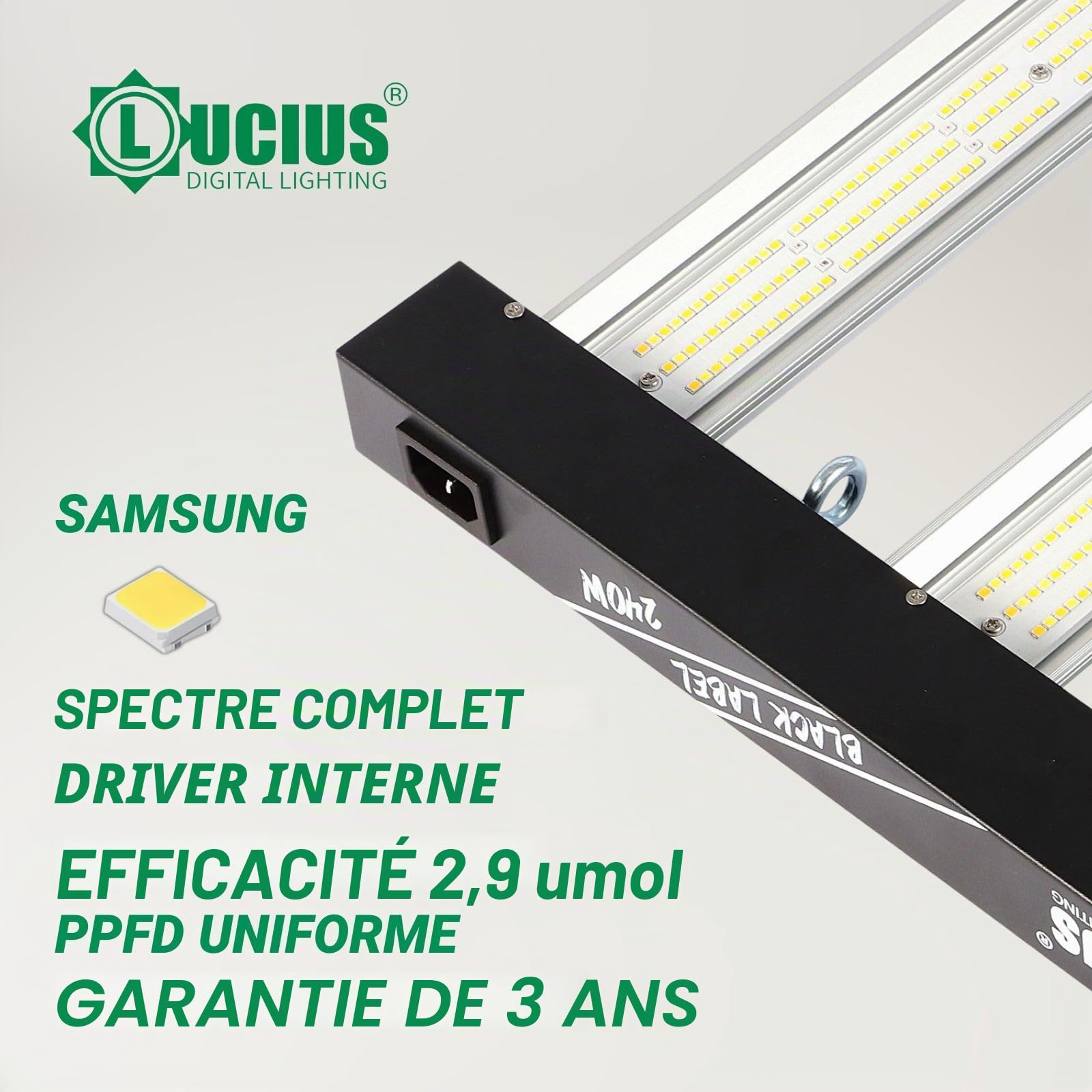 LED 240 W - Éclairage spectre complet pour cultiver des plantes en intérieur - 2,9 µmol/J, réglable - Panneau LED professionnel pour croissance et floraison