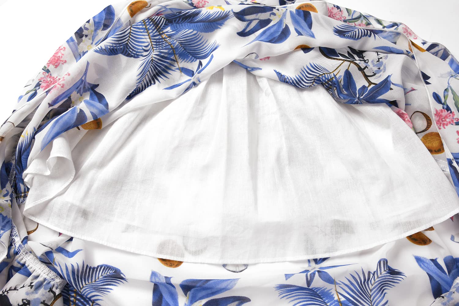 BONNY BILLY Vestito Bambina Ragazza Estivo Casual Hawaiano Spiaggia Lungo Chiffon Floreale Senza Maniche