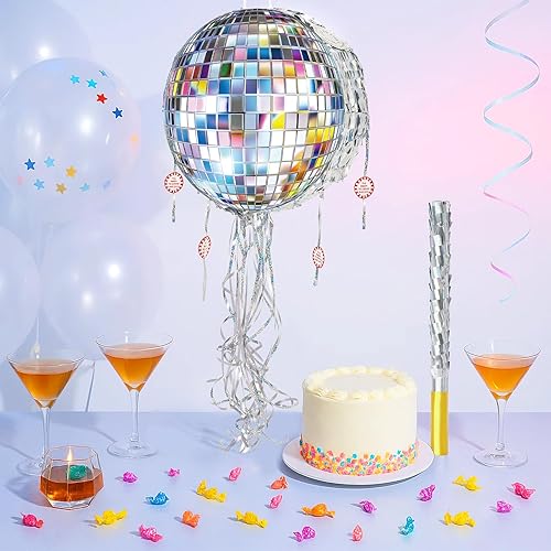 Miniatura 487 de WERNNSAI - Piñata de sirena plegable, piñata de cumpleaños con flecos que incluye cuerda para jalar, venda y bate. Decoraciones