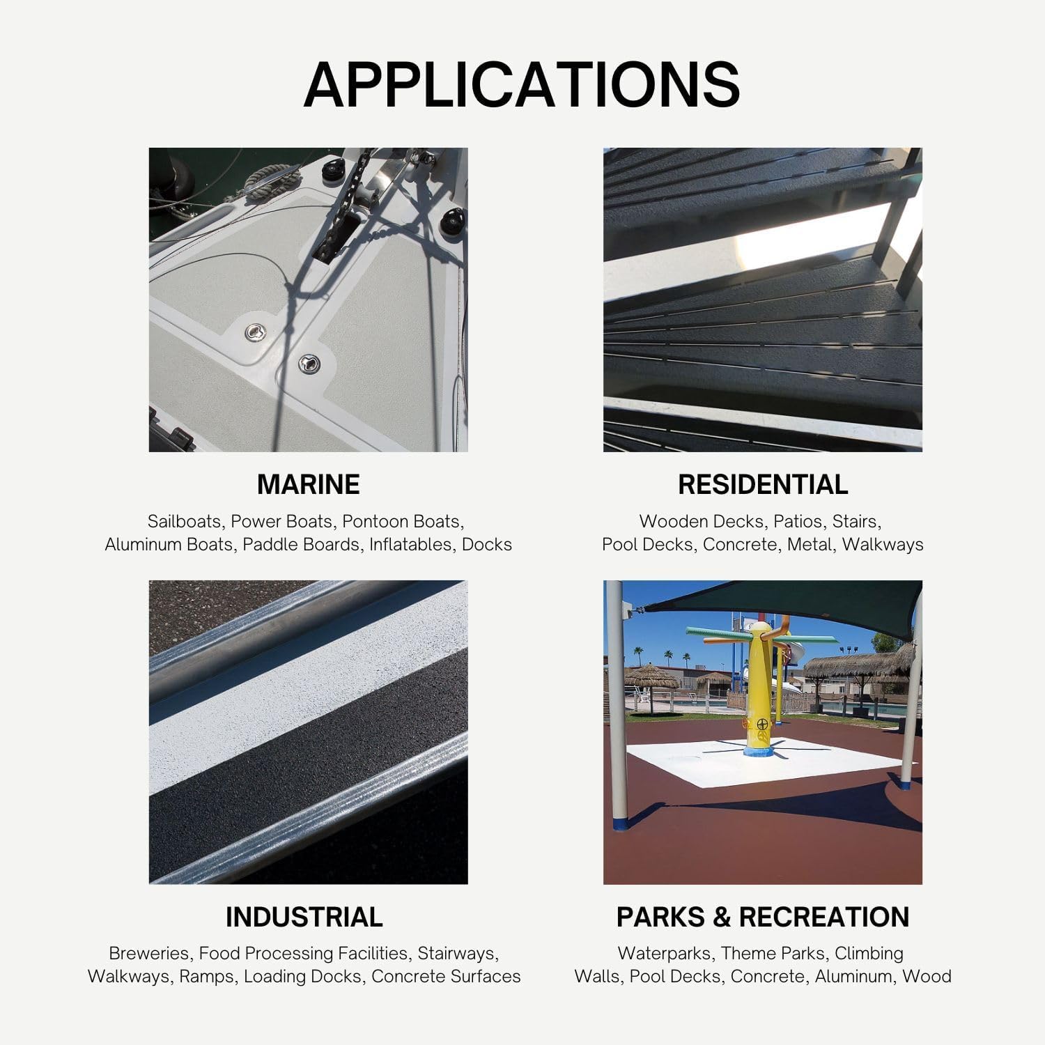 KiwiGrip Non-Skid Coating for Boats, Decks, Ramps or Steps - Black, 1 Liter - Water-Based Acrylic for Wood, Fiberglass, Concrete, Metal - KG-1BK-PR