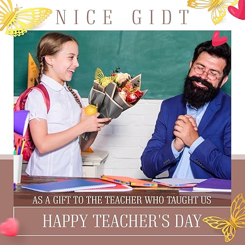 Miniatura 4 de Seajan 60 hojas de papel de regalo de flores impermeables con 3 cintas, 100 pines de diamante, 36 mariposas doradas 3D para bodas, fiestas, día de