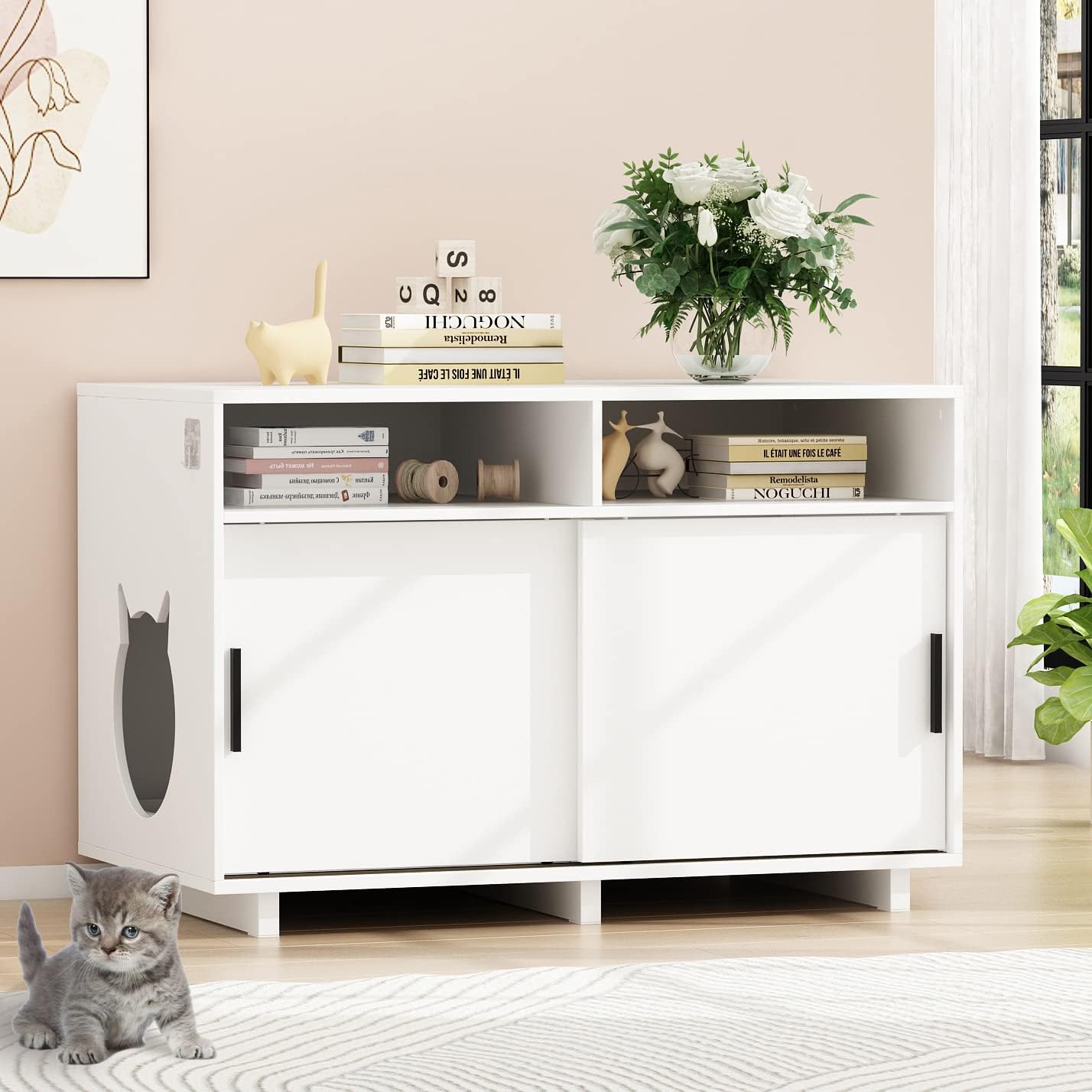 DAWNSPACES Cat Litter Box Enclosure for 2 Cats, 36 Inch