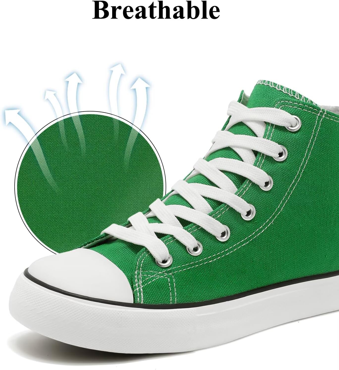 Womens High Top Canvas Sneakers, Lace up Fashion Tennis Shoes for Women Casual Classic Walking Shoe for Everyday Wear - Image 5