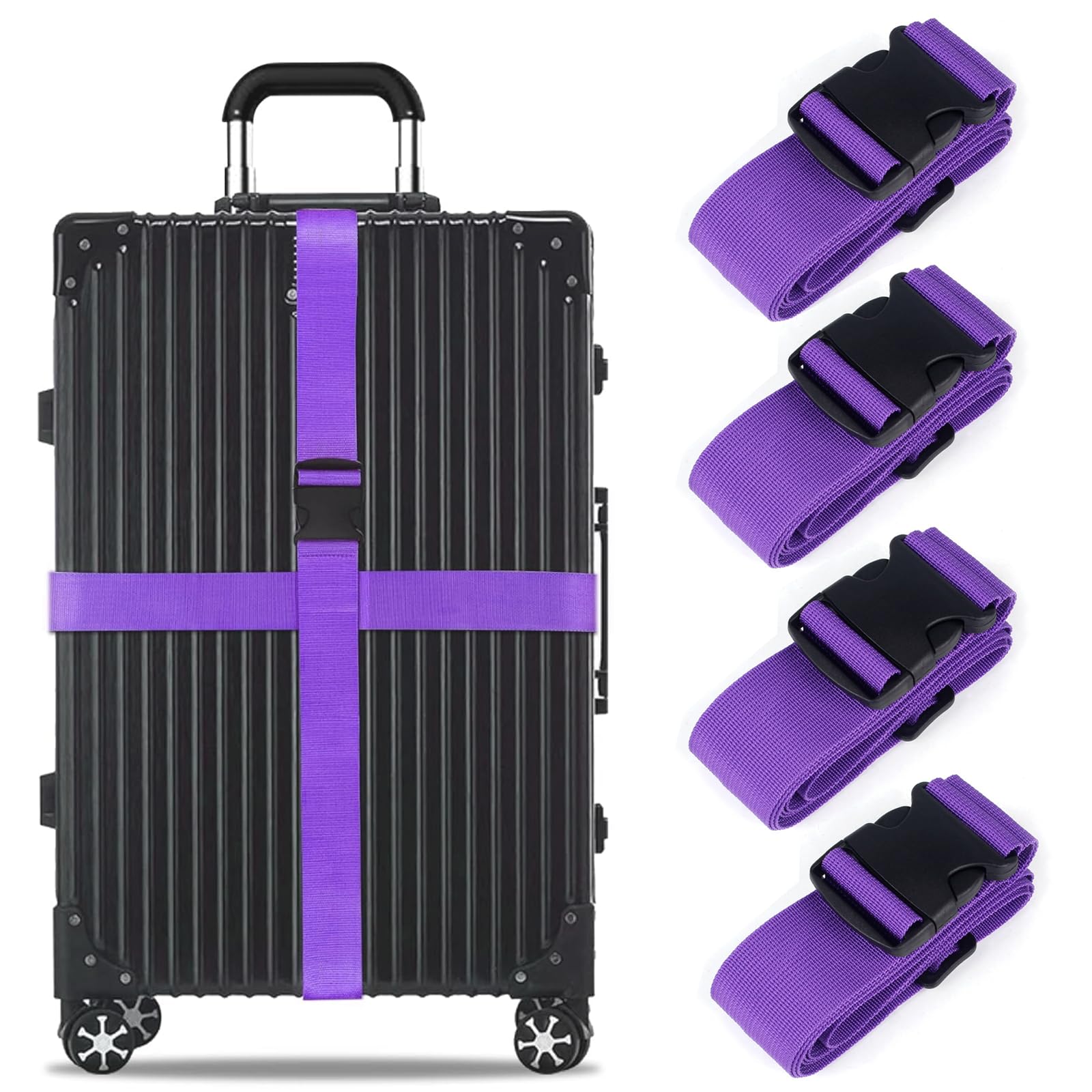 Veki 2 Stuks Bagageriemen voor Koffers met Gesp Sluiting, Gepersonaliseerde Kofferbanden met Bagagelabels, Verstelbare Bagageband voor Reis, Antislip Reisaccessoires Kofferriem (Kleurrijk Veki 2 Stuks Bagageriemen voor Koffers met Gesp Sluiting, Gepersonaliseerde Kofferbanden met Bagagelabels, Verstelbare Bagageband voor Reis, Antislip Reisaccessoires Kofferriem (Kleurrijk