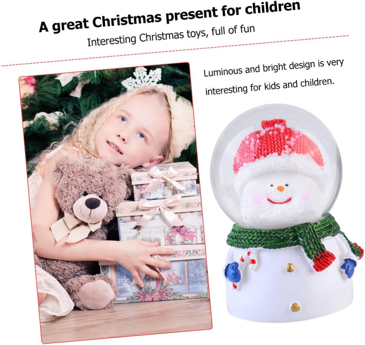 Adorable Resin Ball Tabletop Decoration with Light Xmas